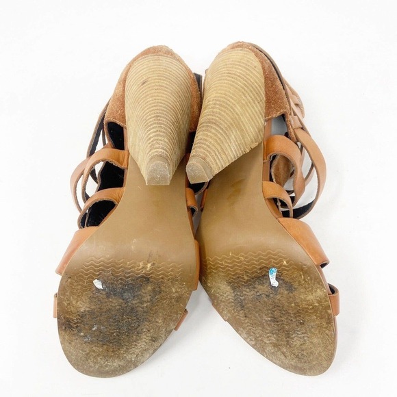 Trouve Strappy Open Toe Gladiator Ankle Cut Out Zipper Back Heel 7.5 - Picture 7 of 8